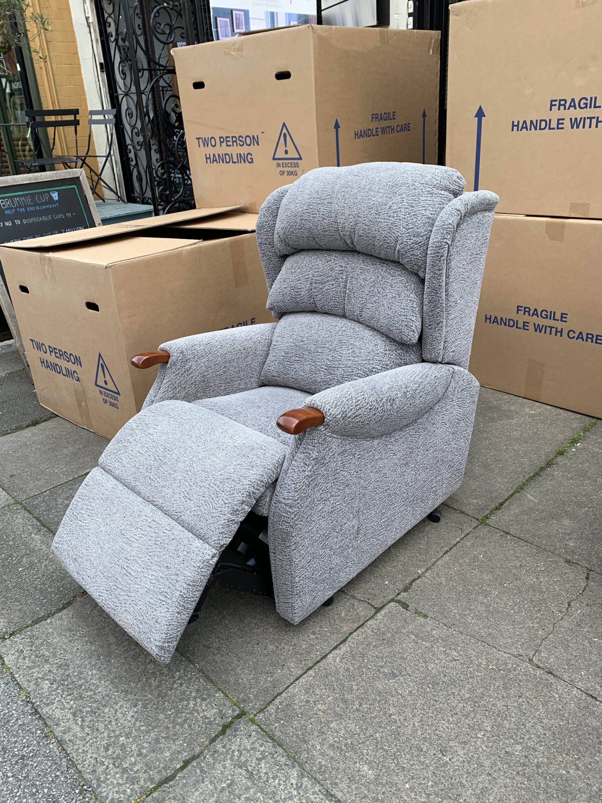 Celebrity Westbury Petite Electric Power Recliner in Henley Grey